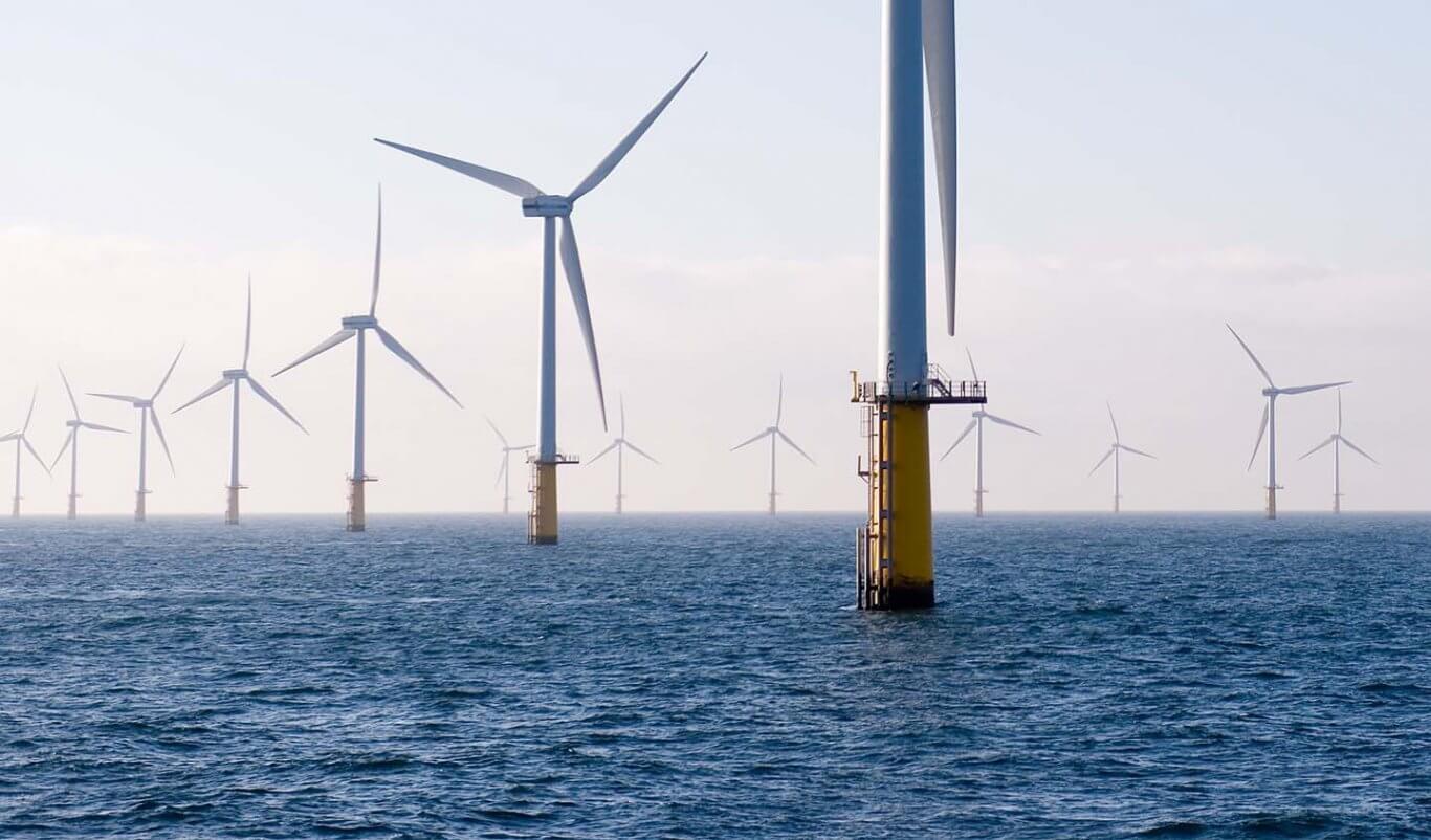 Offshore wind farm at sea